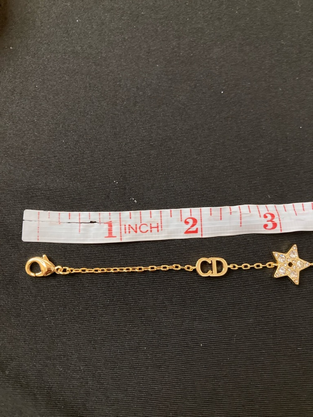 Dior Gold Tone Bracelet with Crystal Star & Clover Charms - Picture 2 of 4